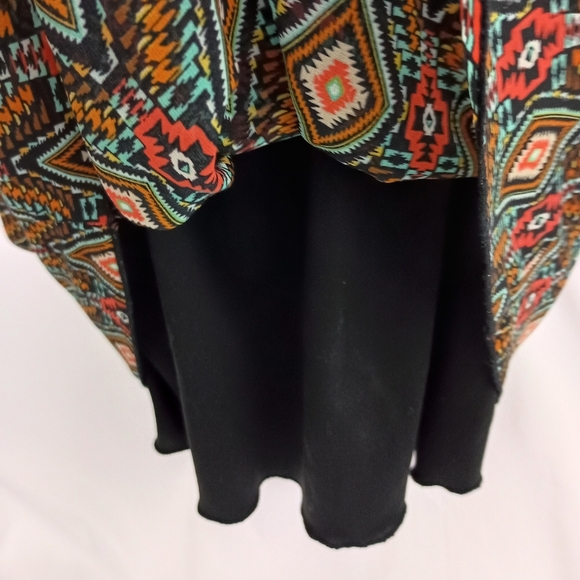 Christmas Western Tribal Aztec Bohemian Geometric Print Dress Red Green Sz Small - Picture 6 of 10